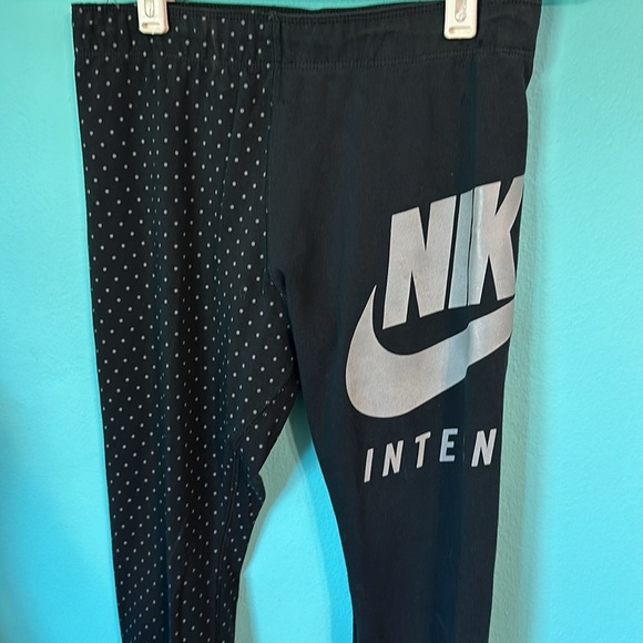 Nike Polka Dot Streetwear Full Length Active Black Leggings S - Picture 2 of 10